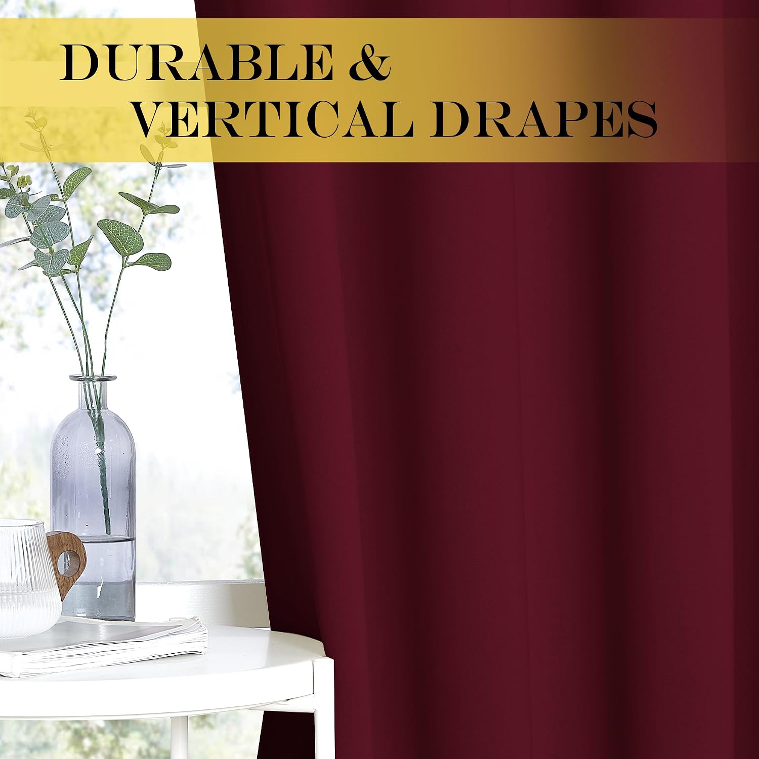 Blackout Room Divider Curtains 84 inch Length, Grommet Energy Saving Thermal Drapes Sound Reducing Window Treatments for Living Room/Bedroom, W100 x L84, 1 Panel, Wine Red thumbnail
