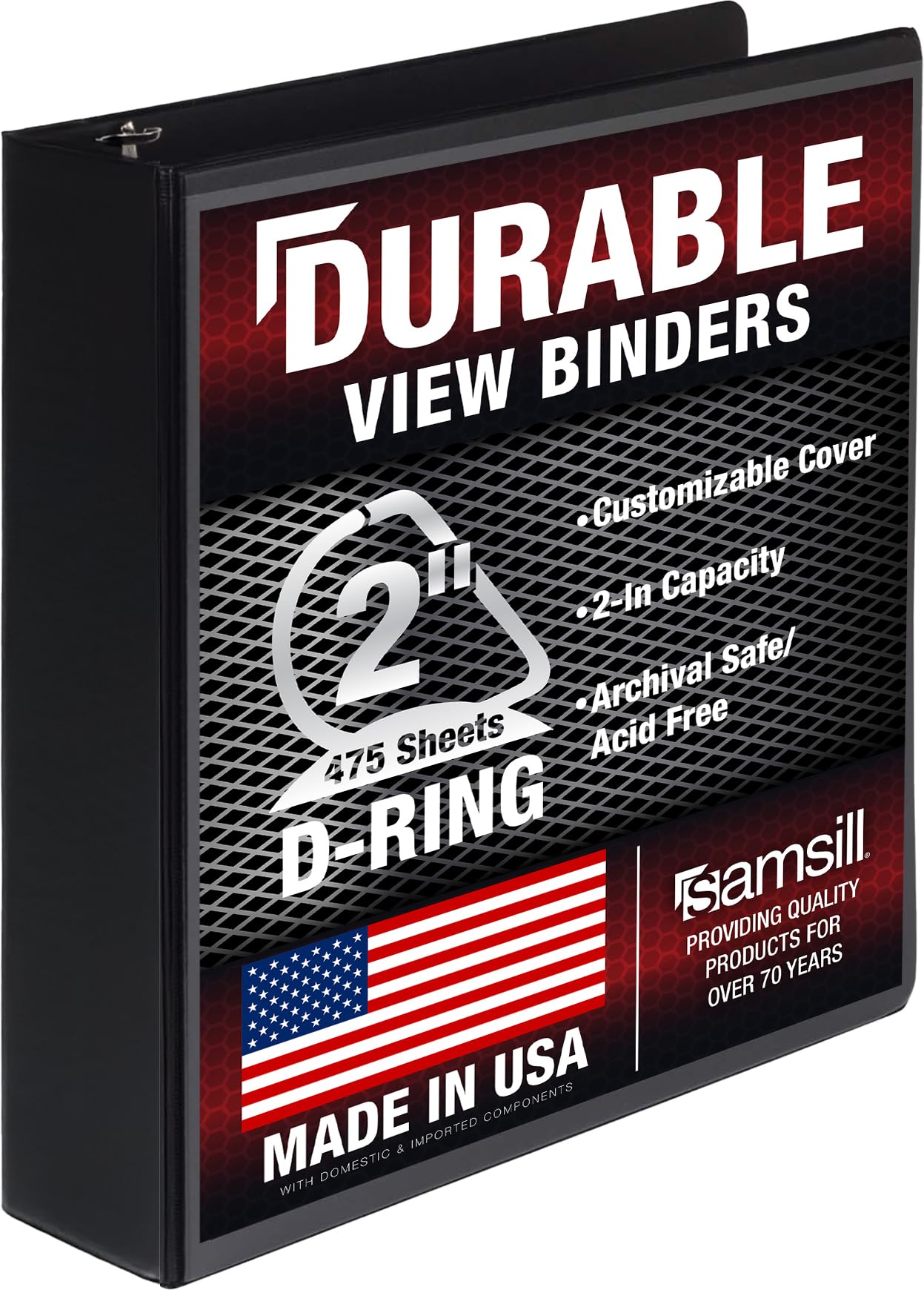 Photo 1 of ***DAMAGED - SEE NOTES***Samsill Durable 2 inch 3 Ring Binder, D Ring Binder, 100% Recycled Chipboard, Black