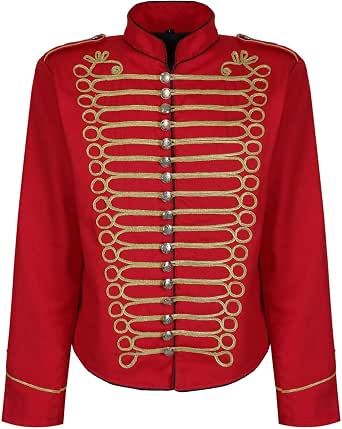 Veste Militaire Hussard Napoléon Veste Militaire Steampunk Hussard Napoléon | Style Défilé Drummer | Coton Pakistan Costume Défilé Batteur Cosplay