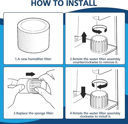 Miniatura 6 de Paquete de 16 filtros de repuesto para humidificador compatibles con LEVOIT Classic160, Dual150, Dual200S, Classic300(S), LV600S, OasisMist Series