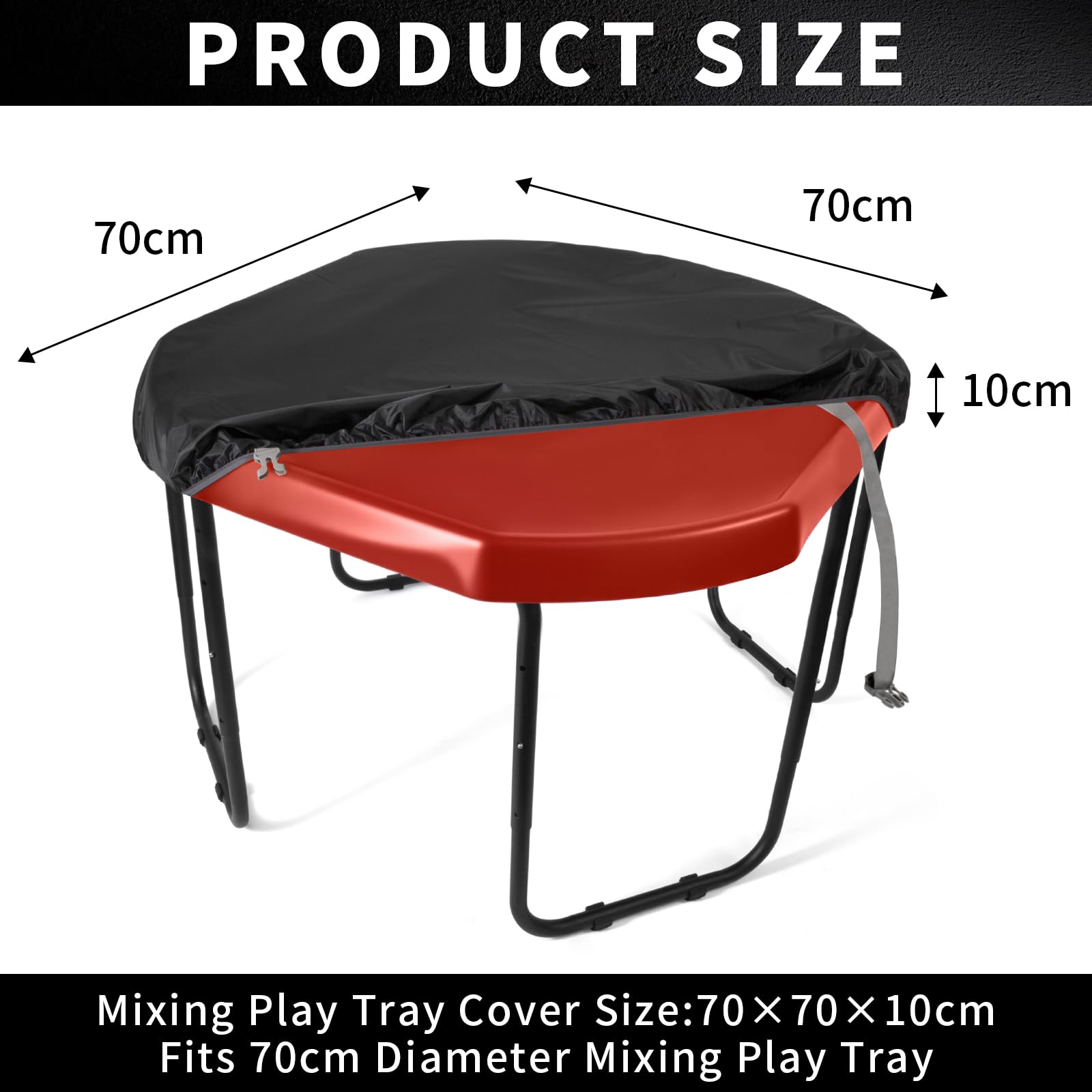 Funda Universal Para Bandeja Tuff De Arena Y Agua – 103x103x10 Cm, Nailon Oxford Resistente Al Agua, Ajuste Seguro Con Elástico Y Hebilla