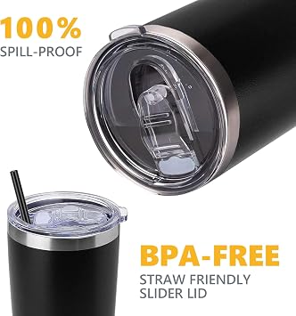 30OZ - 2 Replacement Lids for Tumblers-Spill Proof Lids for 3.7-3.74 Inch Diameter, AICMEI Tumbler Lids 30 oz Replacement Lid(Transparent)