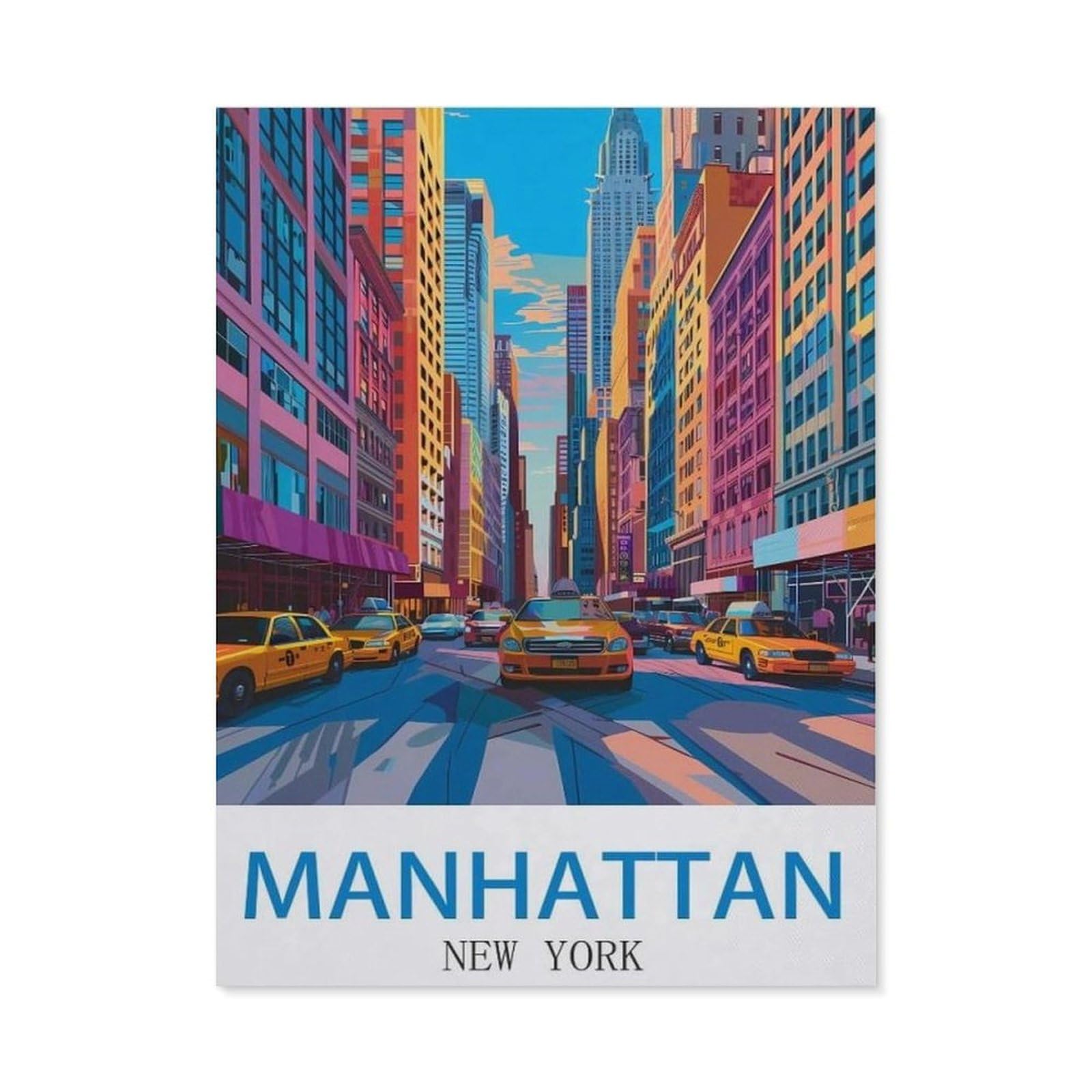 Beayodkp （40 X 50 Cm/15.74 X 19.68 Inches） Full Diamond 5D Diy Diamond Painting，Manhattan New York，3D Diamond Embroidery Cross Stitch Mosaic Needle Works-Ci82