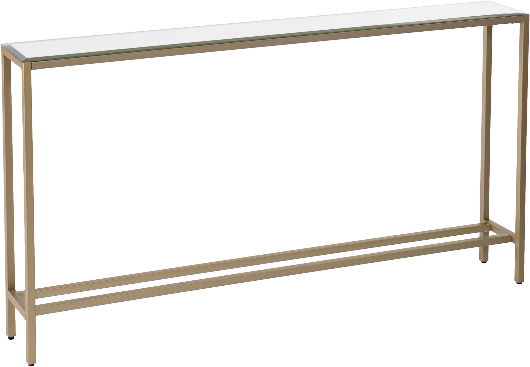 SEI Furniture Darrin Narrow Mirrored Top Console Table, 56", Metallic Gold