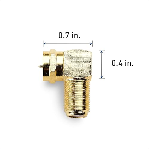 Miniatura 8 de Cable Matters Paquete de 3 cables coaxiales RG6 redondos negros CL2 con blindaje cuádruple, 1.5 pies, con 5 adaptadores RG6 tipo F chapados en oro