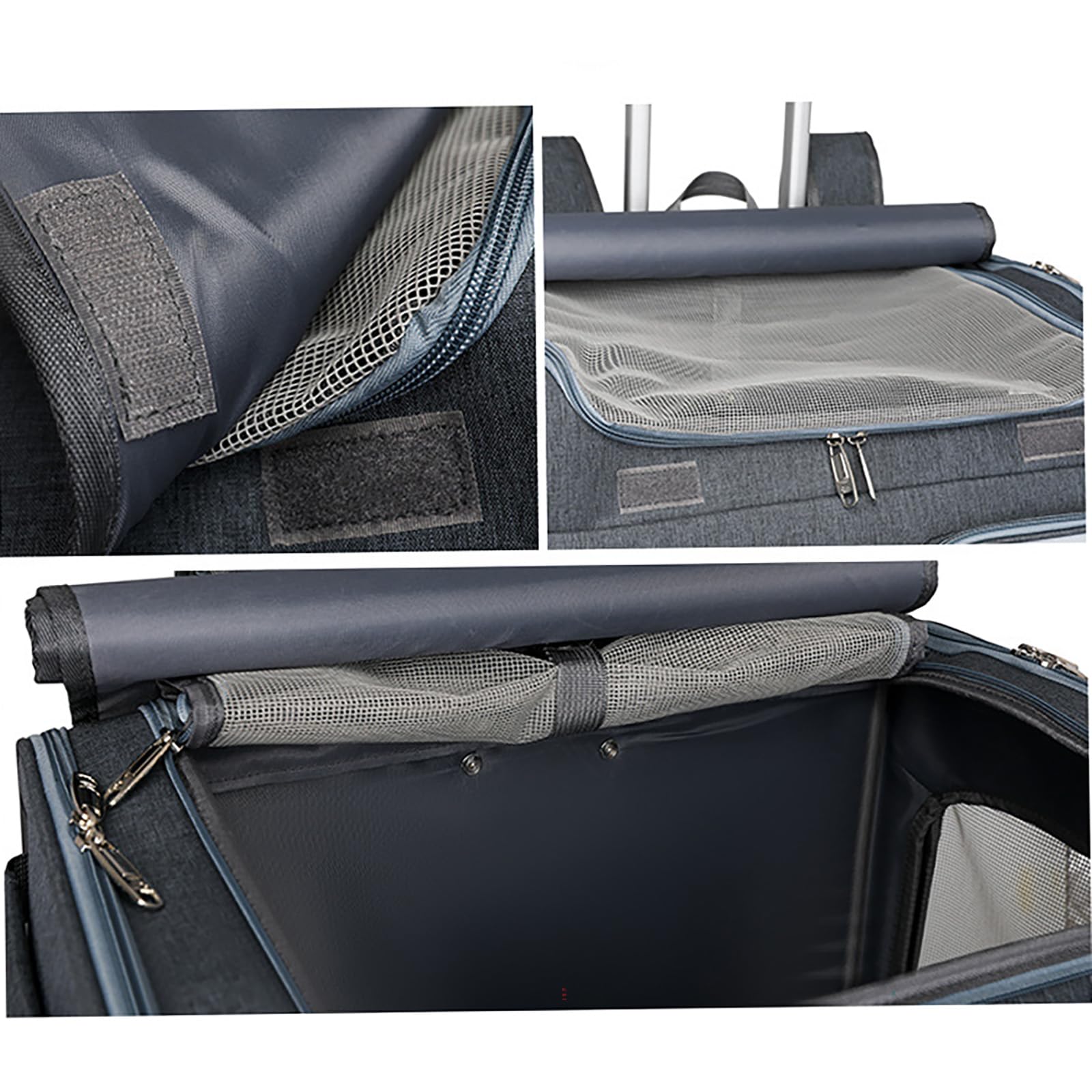 TransportíN para Gatos con Ruedas, Aprobado por AerolíNeas, con VentilacióN Multilateral Y Un Recipiente Plegable para Perros Y Gatos PequeñOs, Medianos Y Grandes. (Gray)