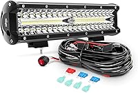 Nilight ZH411-A 12 Inch 300W Triple Row LED Light Bar - 30,000LM Flood Spot Combo Beam Off Road Lights for Trucks with Wiring Harness