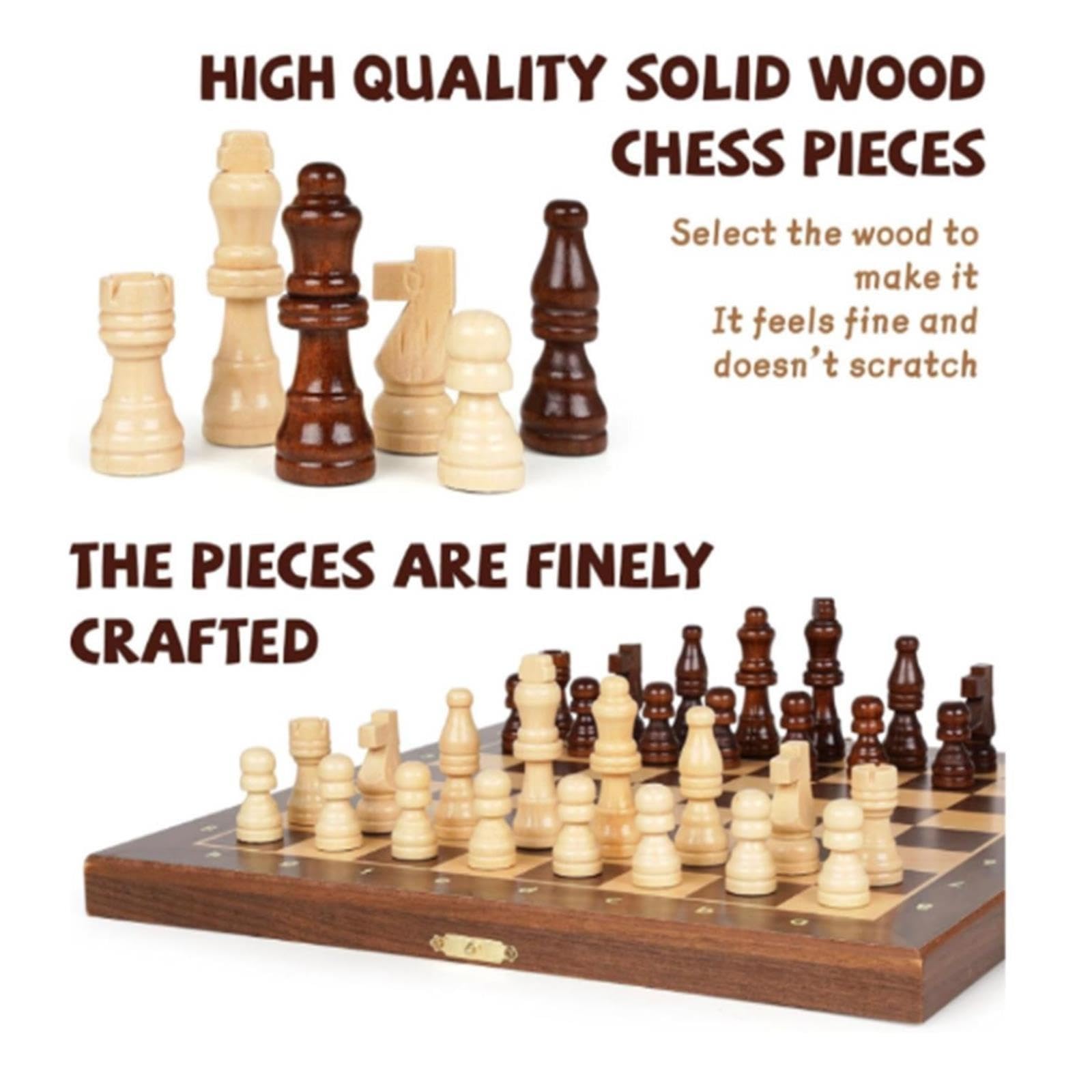 Set da gioco degli scacchi pieghevole in legno