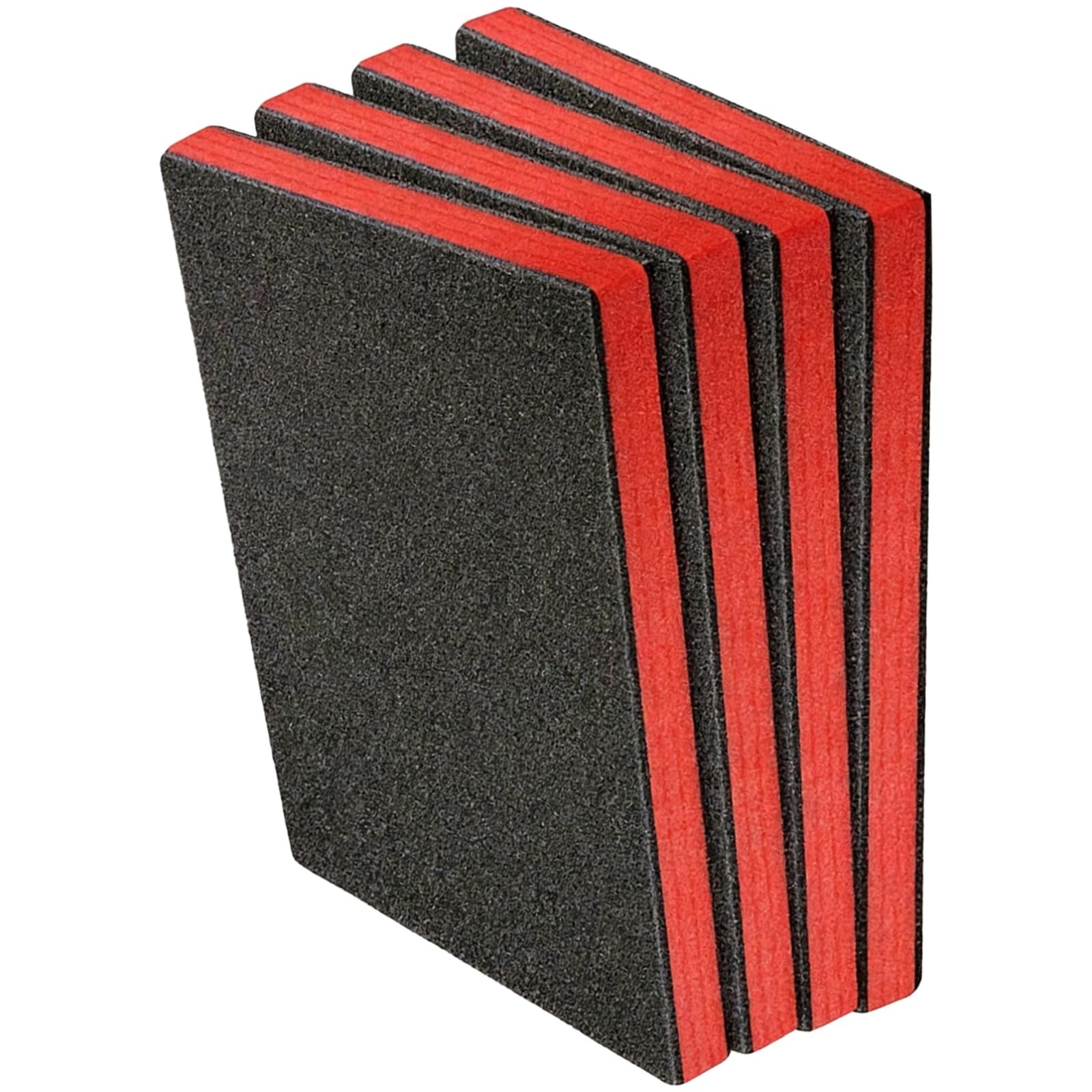 4 szt. pianka do skrzynki narzędziowej, 45 x 30 x 2,5 cm, czarne i czerwone arkusze z pianki EPE, organizer do skrzynki narzędziowej, pianka do szuflad i walizek do przechowywania, 4 szt