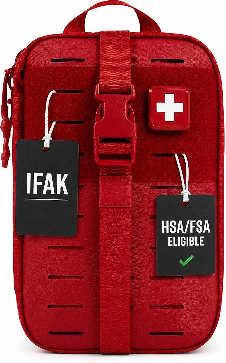 MY MEDIC MyFAK Standard IFAK First Aid Kit & Medic Kit - HSA FSA Items - Built in USA - Medical Supplies & First Aid Essentials for Home, Auto & Family Emergency Preparedness - Family Medical Bag, Red