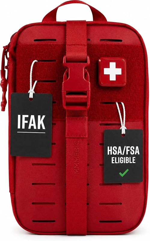 MY MEDIC MyFAK Standard IFAK First Aid Kit & Medic Kit - HSA FSA Items - Built in USA - Medical Supplies & First Aid Essentials for Home, Auto & Family Emergency Preparedness - Family Medical Bag, Red