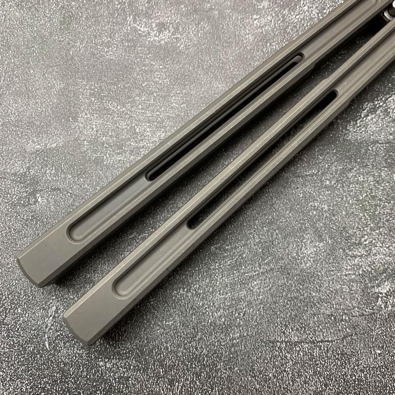 Maxace Petrel Balisong EDC Hand Tool TC4 Titanium Channel Handles Tang Pins Bushing Pivots M390 tool (Stonewash)