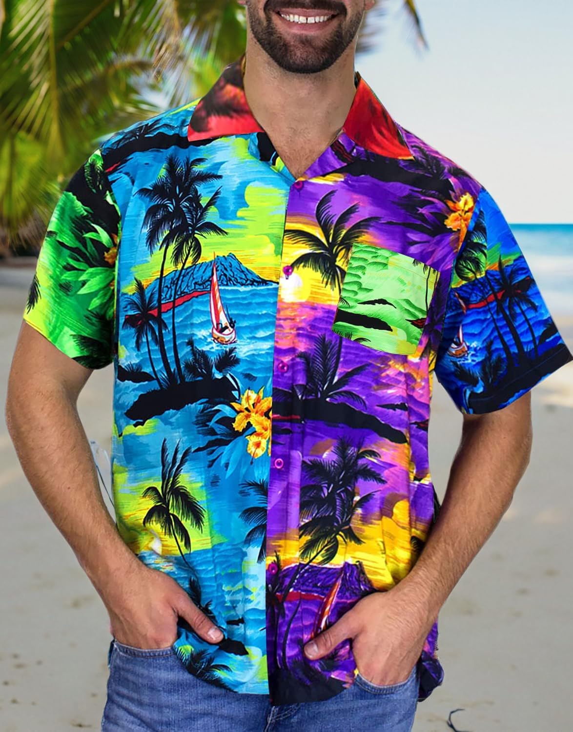 V.H.O. Funky Hawaiian Shirt, Shortsleeve, Surf, Mix, S - Image 6