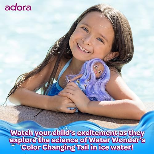 Miniatura 2 de ADORA Muñecos de sirena Water Wonder con cola que cambia de color, muñeca de bebé de juguete de 7 pulgadas con cintura móvil, regalo de cumpleaños