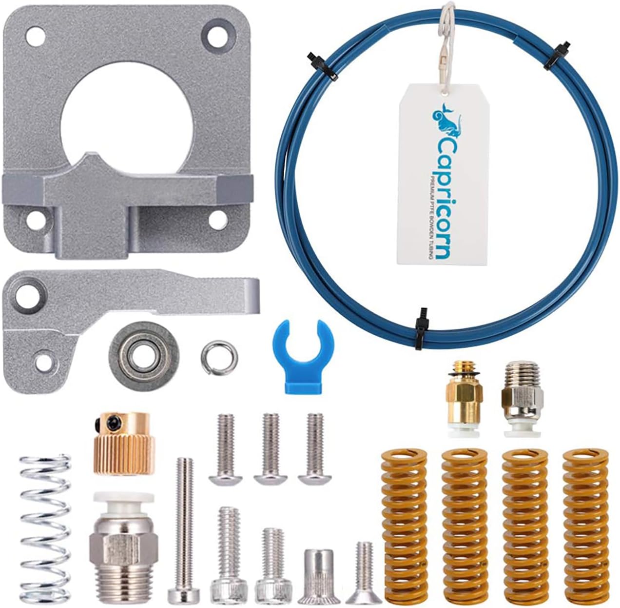 Comgrow Creality Capricorn Bowden Tubing 1.75Mm 1M All Metal Ender 3 V2 Extruder Pneumatic Couplers Bed-Level Springs For 3/Ender V2/ Pro/Ender 5 Pro 3D Printer