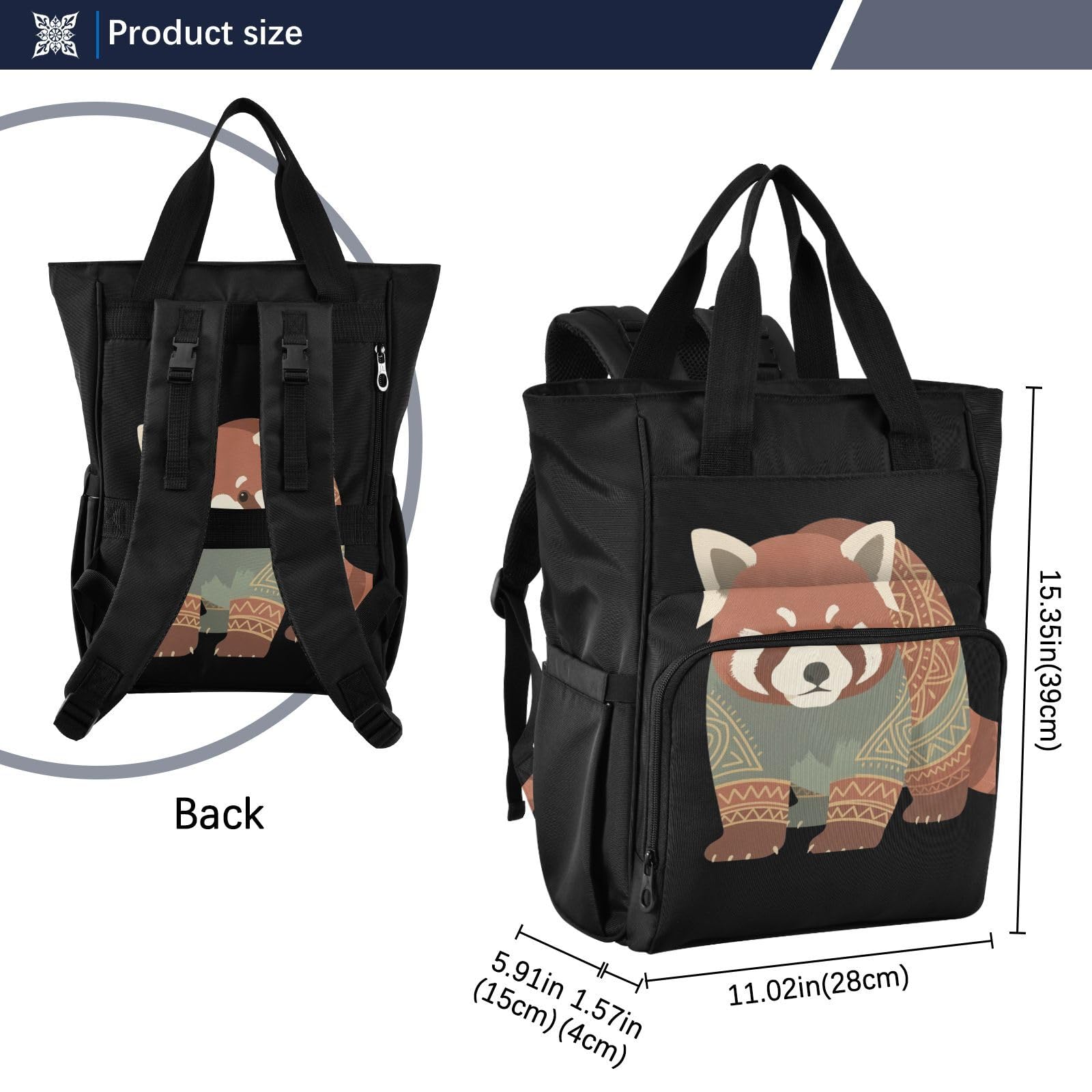 GuoChe Dobby - Mochila para pañales de nailon con múltiples bolsillos