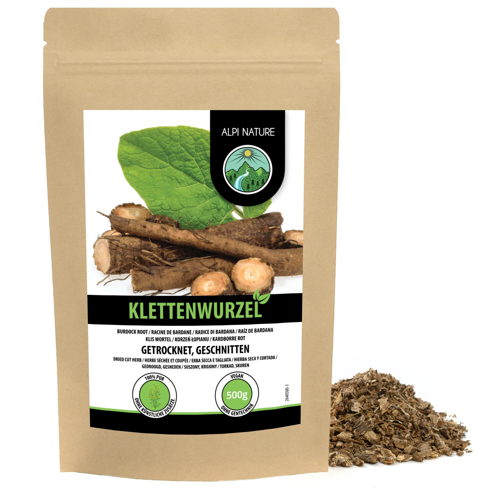 Burdock Root Tea 500g 1.1 lb, Dried and Cut Burdock Root Pieces, Loose Herbal Tea