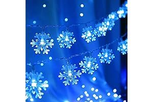 CESOF Christmas Lights, 20 Ft 40 LED Christams Decorations Indoor Snowflakes Fairy String Lights
