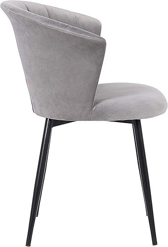 Miniatura 5 de Armen Living Lulu Silla de terciopelo contemporánea para comedor, cocina, 31 pulgadas de altura, gris y negro