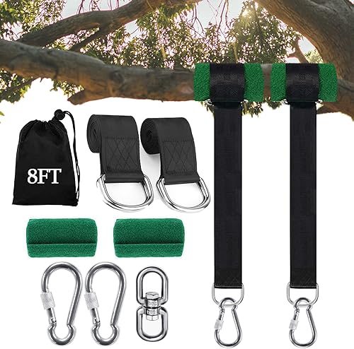 Juego de 2 correas de columpio para árbol (juego de 2), correas de columpio de árbol de 38102030 pies con capacidad para 5000 libras con protector