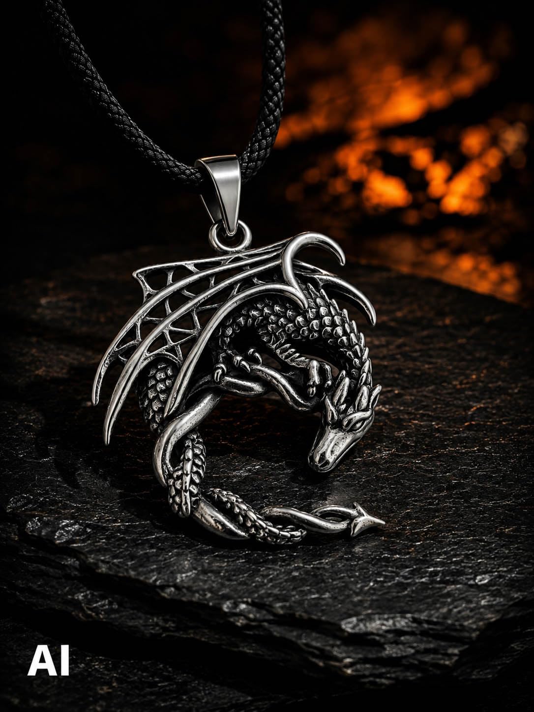 Kiss of Leather Drachen Anhänger aus 925 Sterling Silber Nr. 288