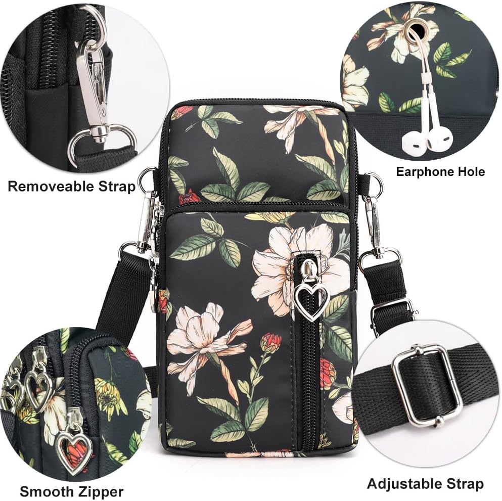 JANKS Small Crossbody Bag for Women - Mini Phone Purses with Crossbody Strap and Wallet - Nylon Arm Bag image 4