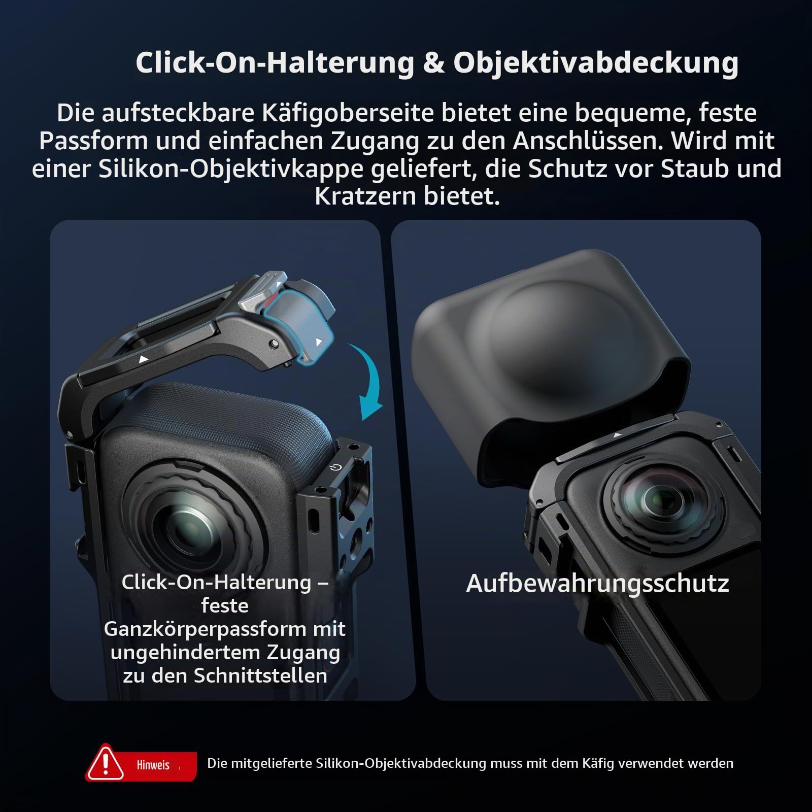 SMALLRIG Cage für Insta360 X6-Zubehör, Schutzgehäuse aus Aluminiumlegierung