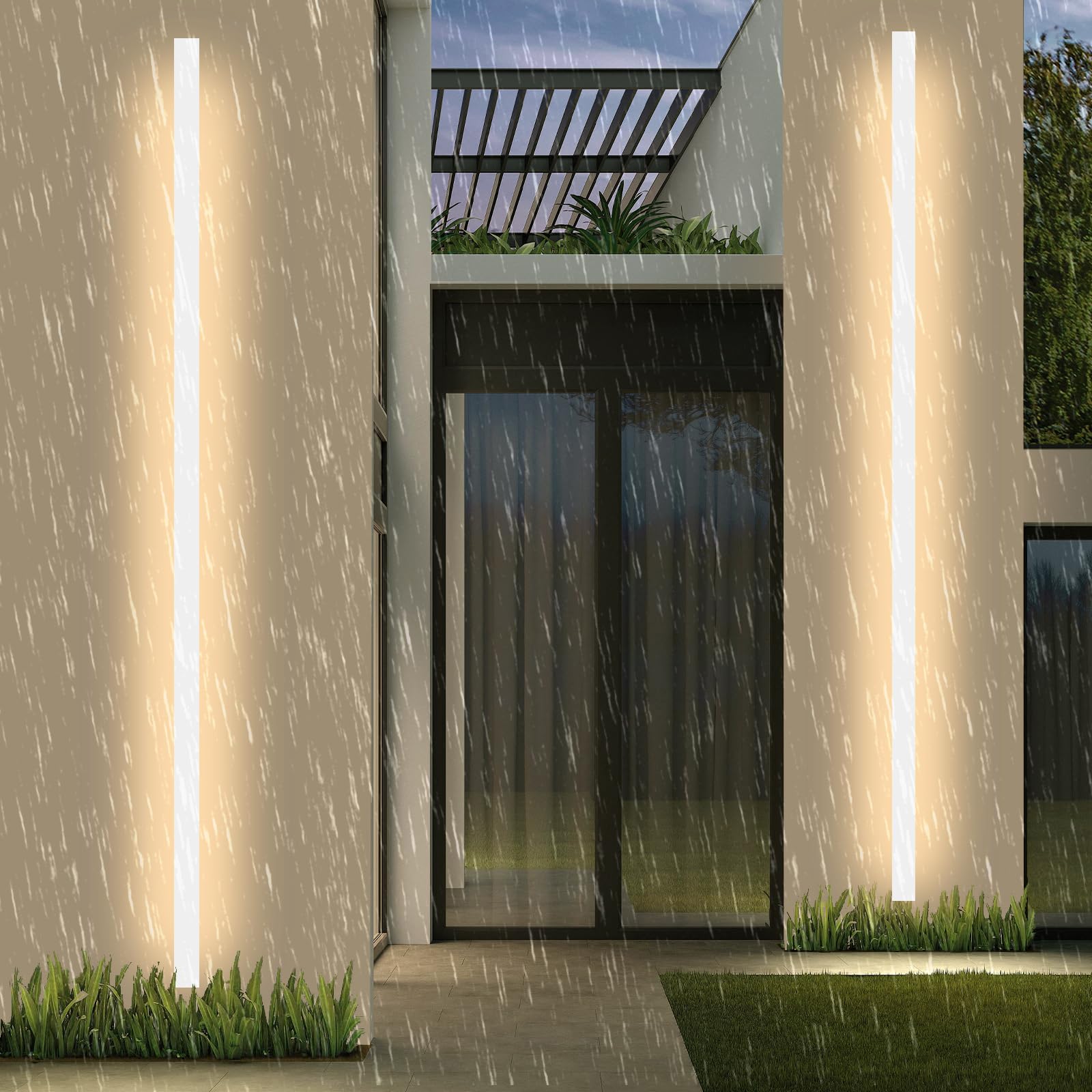 Applique Murale LED d'extérieur, Lampe décorative Moderne, étanche IP65, Longue Bande, éclairage Mural extérieur/intérieur en Aluminium pour Jardins, Villas, couloirs