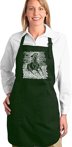 LA POP ART Palabra Art Delantal - Razas de Caballos populares