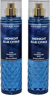 Bath & Body Works Fine Fragrance Mists, Set of 2, 8oz Each Bottle (Midnight Blue Citrus)