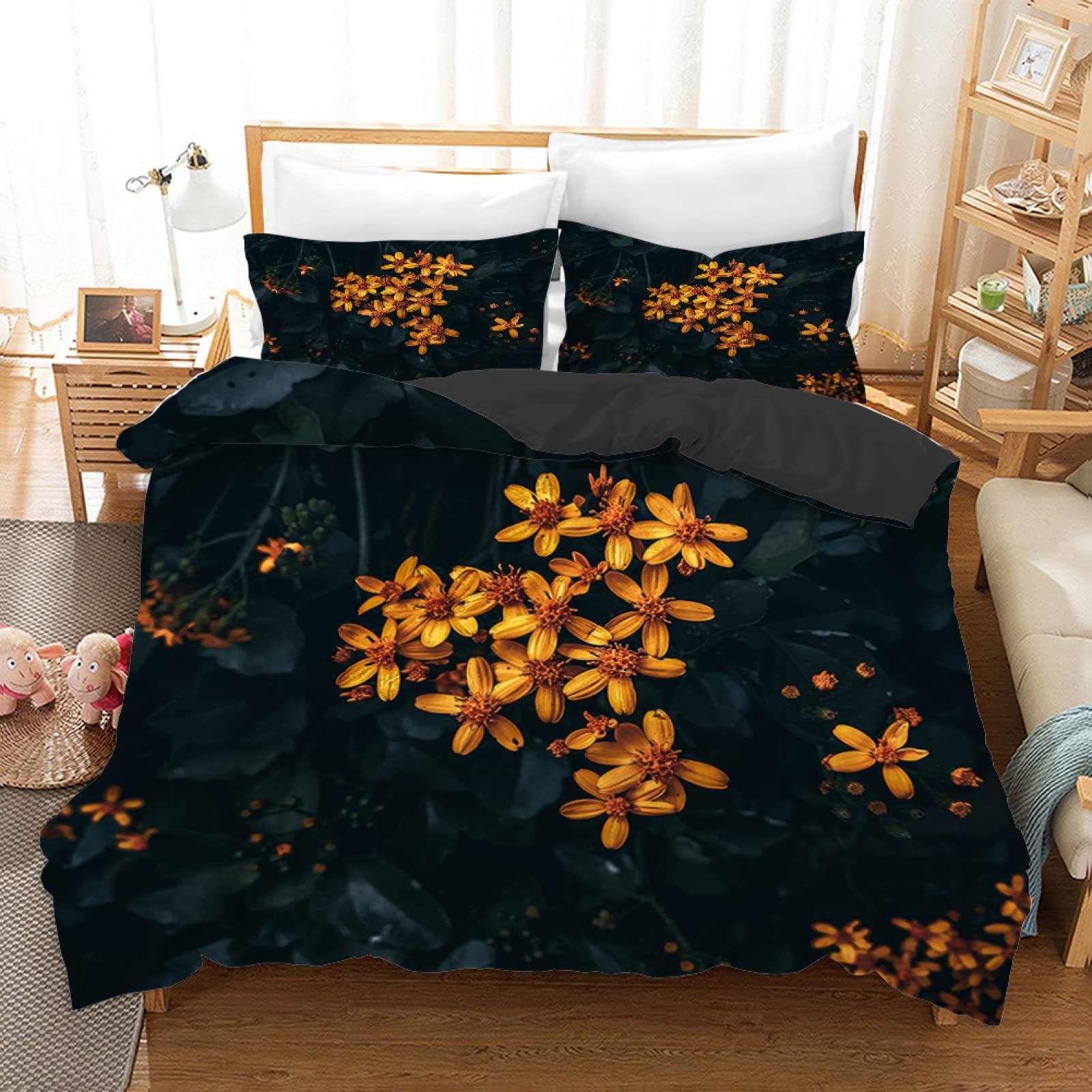 Housse de Couette 90x190 en Microfibre 110g/㎡ Douce et Sans Repassage