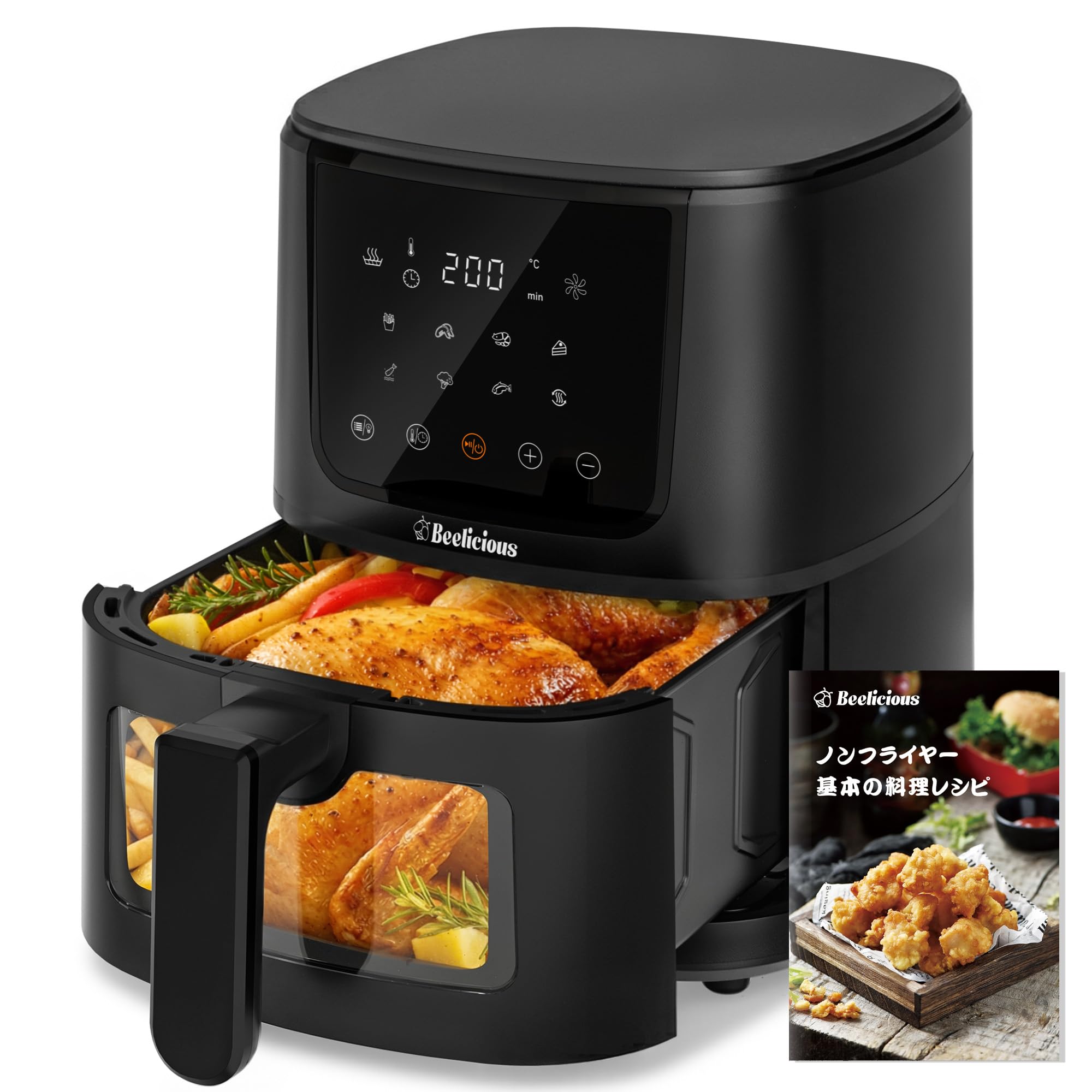 Amazon.co.jp: Beelicious ビーりシャス ノンフライヤー 4.5L 低騒音