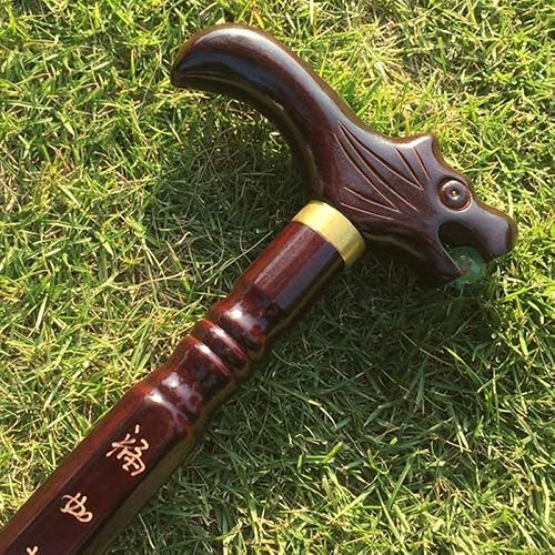 Fernakner - Bastón de madera para caminar con muletas para ancianos, bastones de madera, palos de madera maciza, bastones de madera para caminar,