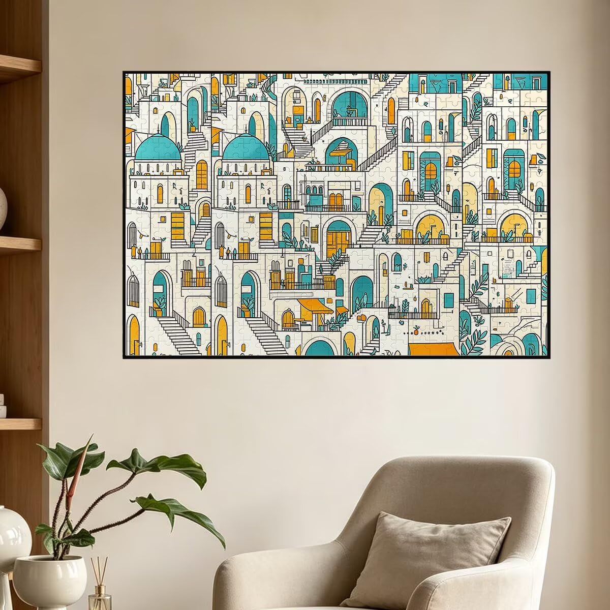Puzzle 1500 Pezzi Italia, Puzzle Adulti Paesaggi in Legno, 87x57cm -1443