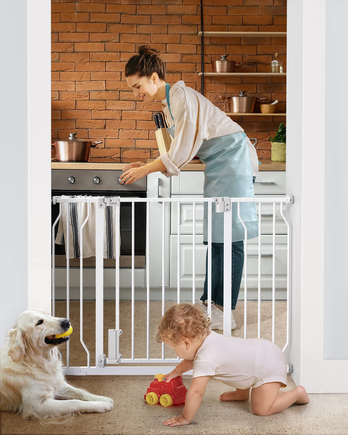 COMOMY 30"80" Extra Wide Baby Gate, Dog Gate For House Stairs Doorways