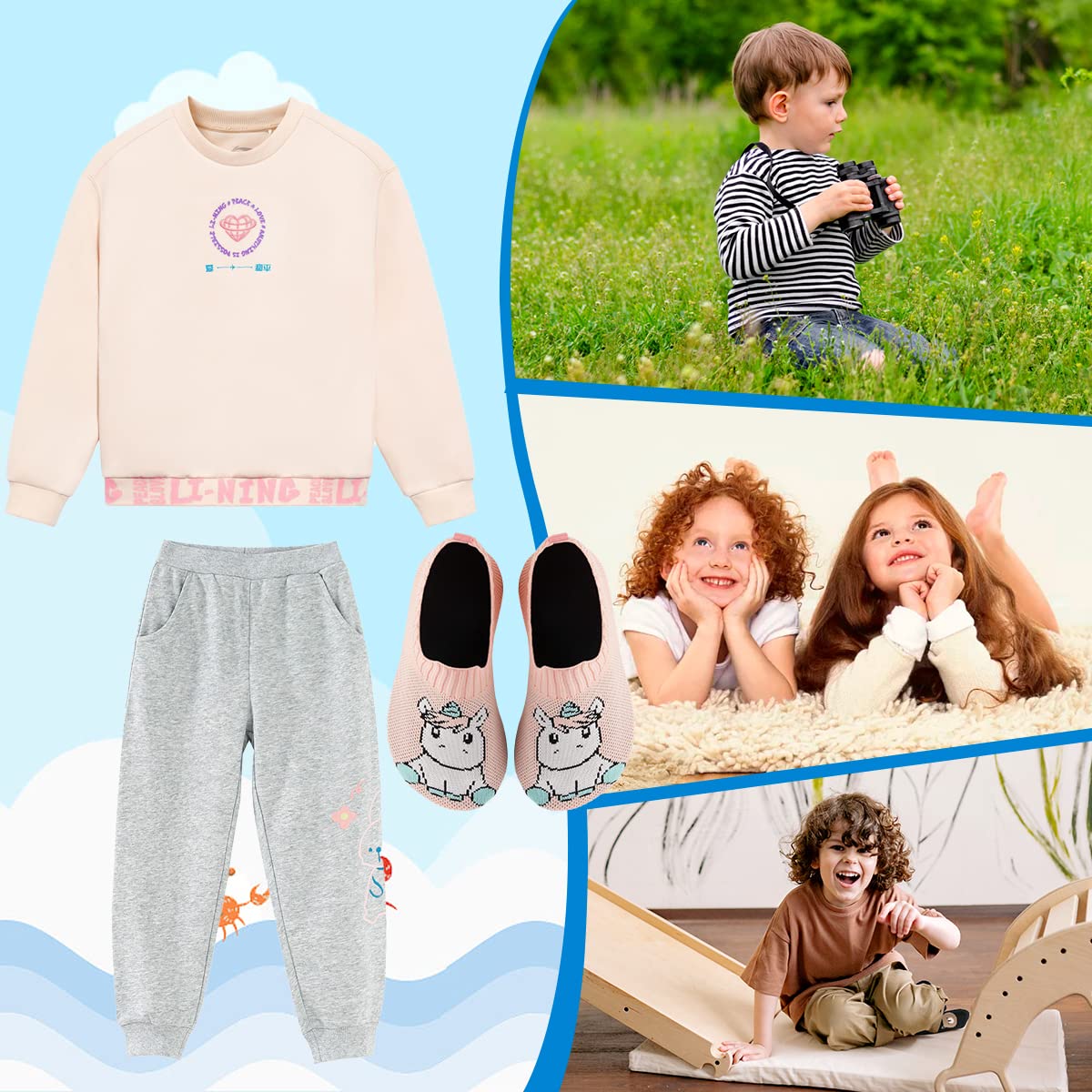 WateLves Pantofole per Bambini Unisex Scarpe a Magli Antiscivolo Ciabatte da Casa per danno la sensazione di camminare a piedi nudi Antiscivolo & Leggero