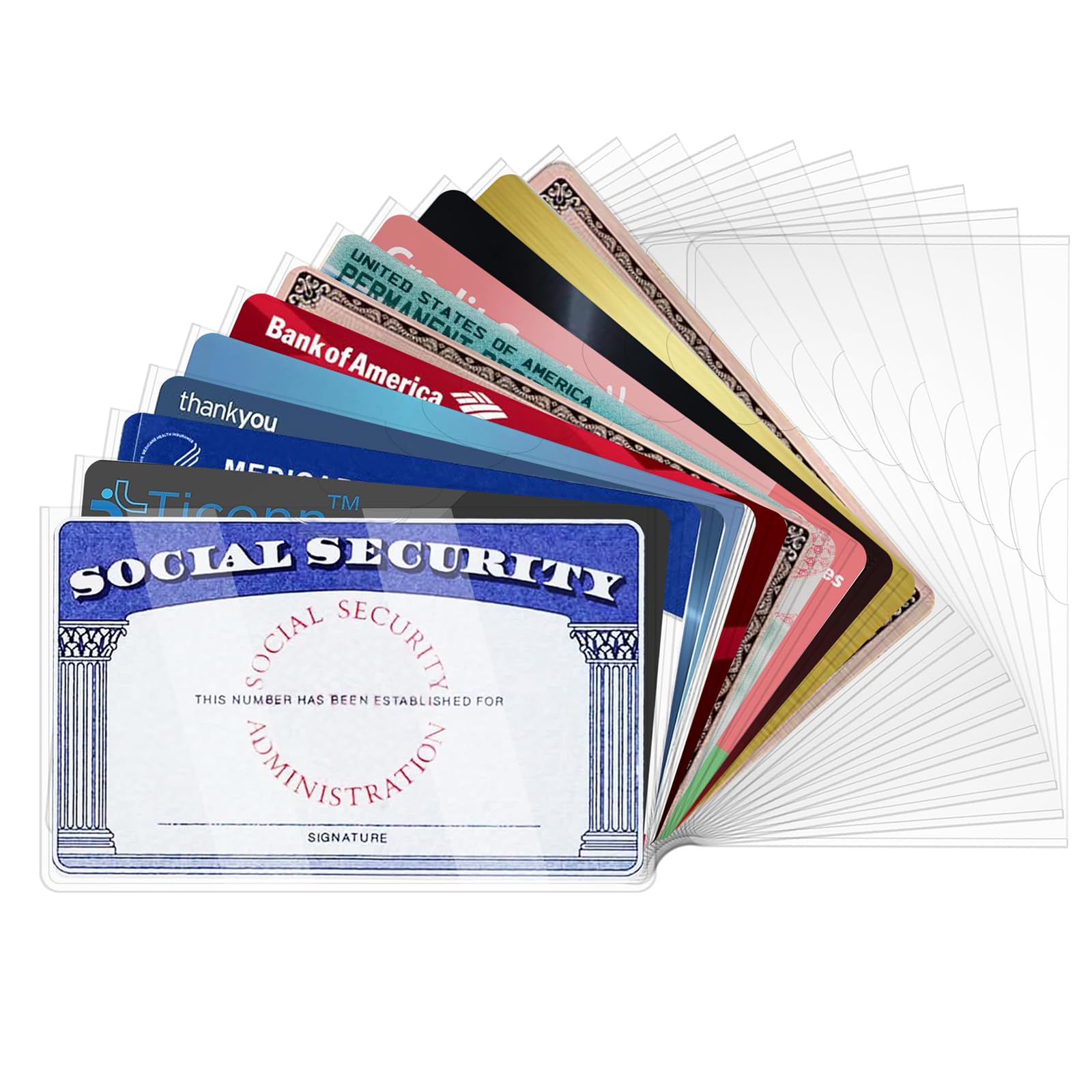 Photo 1 of 20 Pack Social Security Card Protector Medicare New Credit Card Holder,24 Mil Soft Clear Card for Waterproof SSN Card Protector?ID/Debit/Credit Card Covers (20)