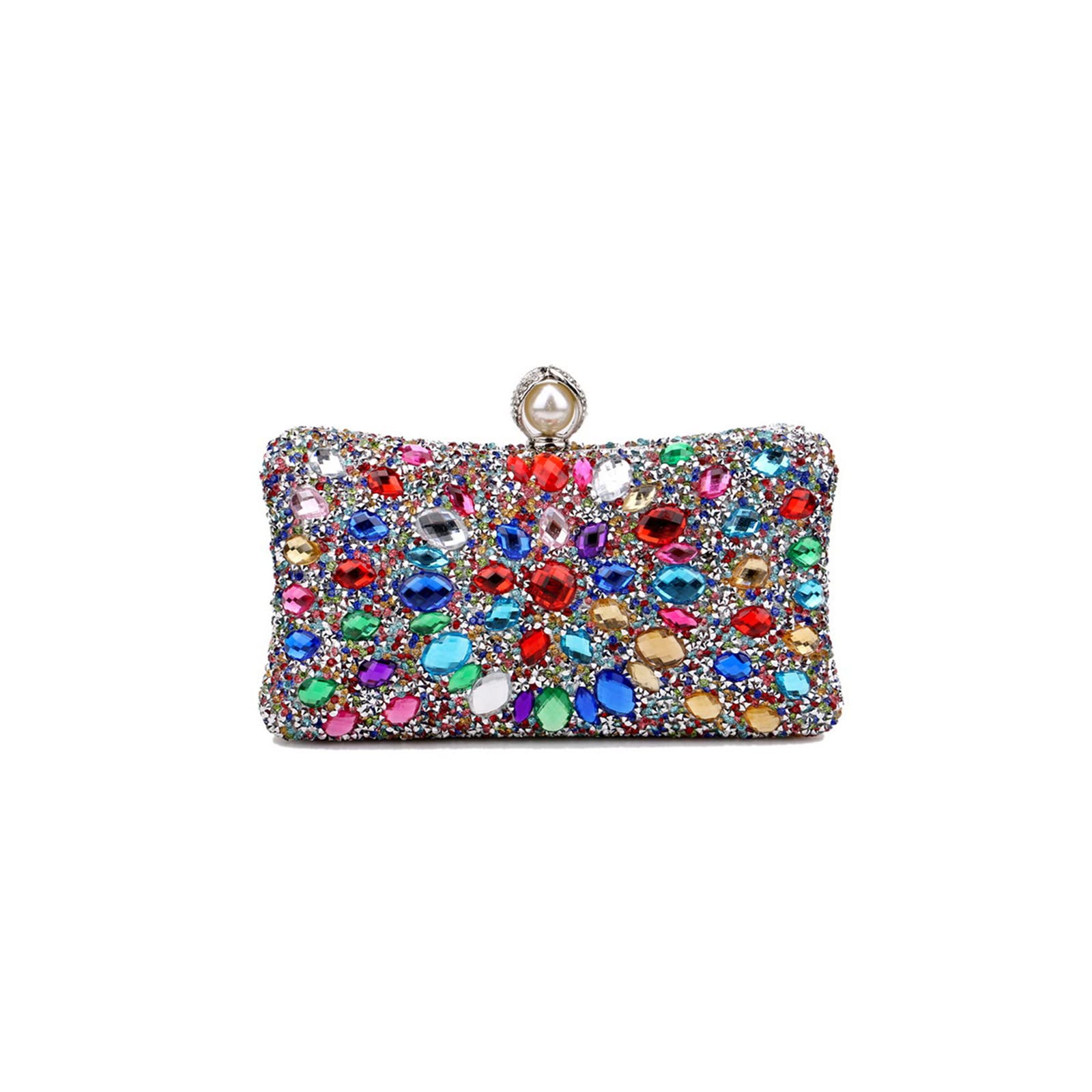 CORIOS Parel Avondtas voor Vrouwen Kralen Clutch Bag Bruids Bruiloft Portemonnee Schoudertas Met Afneembare Ketting Retro Handtas Elegante Crossbody Tas Voor Cocktail Banket Prom Party, Wit, Large