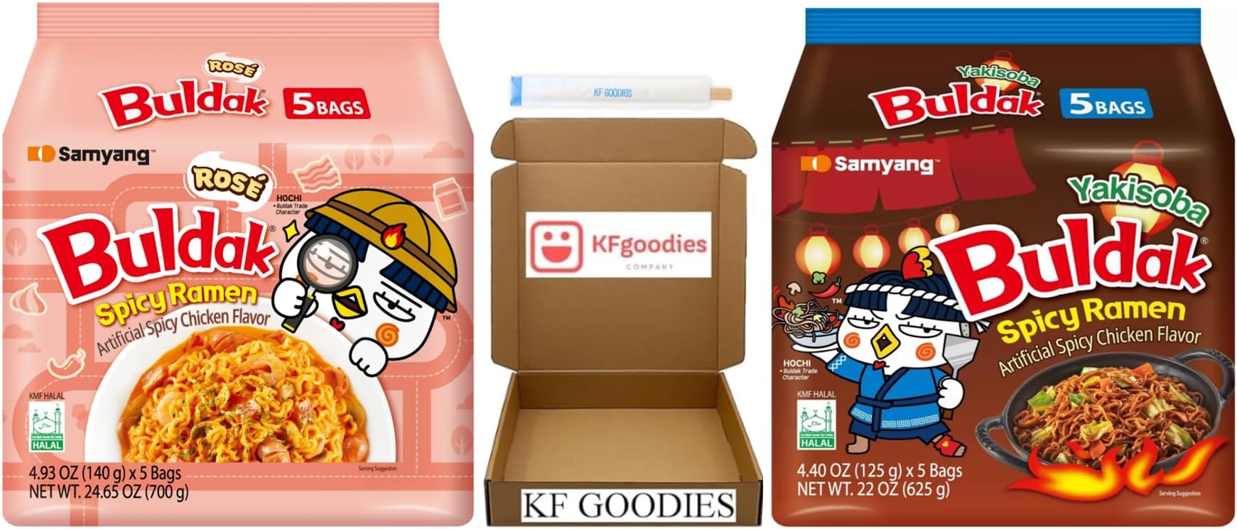 Korean Ramen Variety Pack Gift Box (10 Count) – Spicy Buldak Noodle Assortment for Birthdays, College Care Packages, Office Snacks, and Gift Baskets