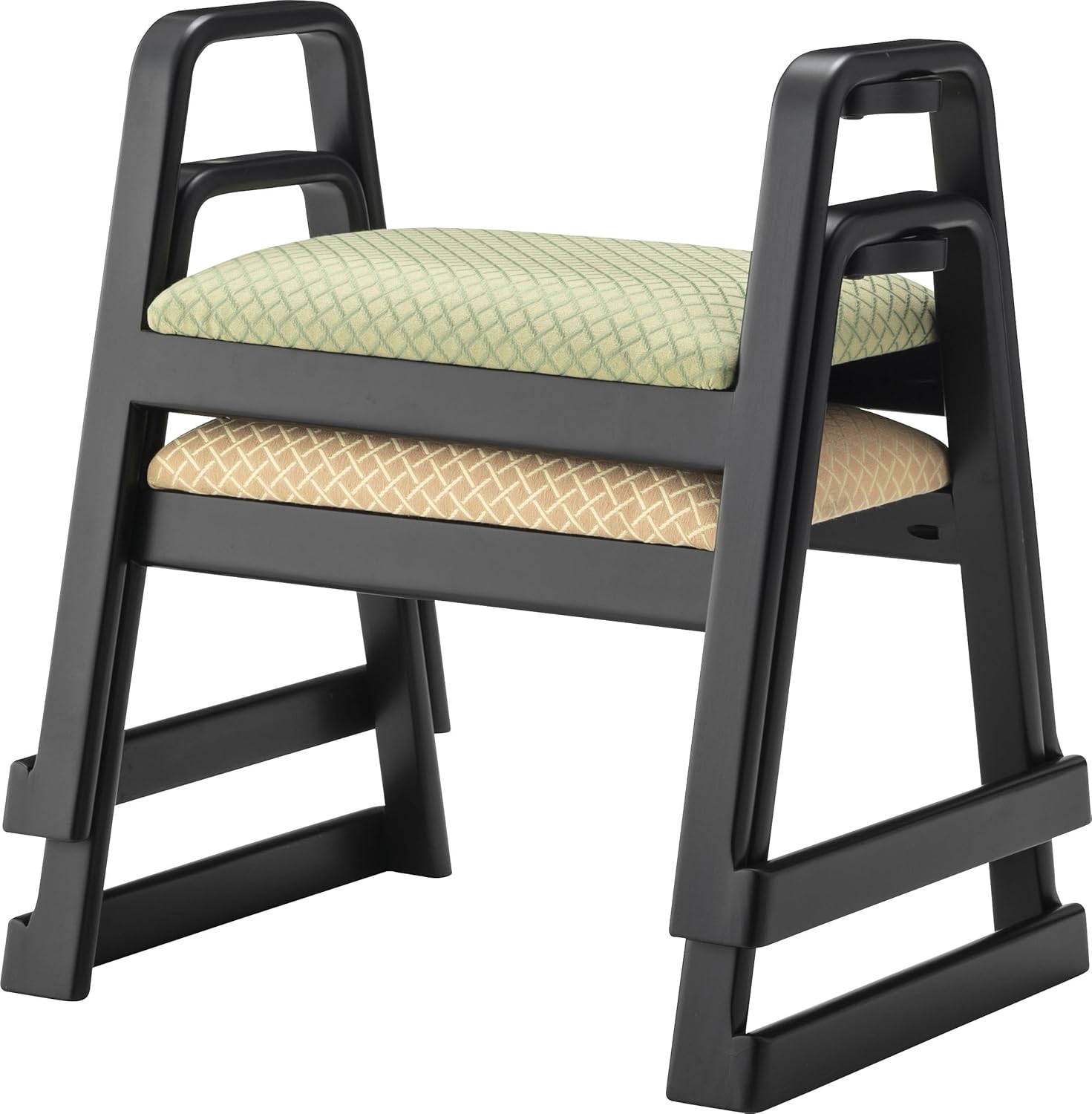 PaletteLife Zen Style Stackable Stool, Japanese Floor Chair, Gold Beige Orange, BC-111FOR