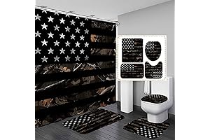 Camo Black American Flag 4PCS Bathroom Set