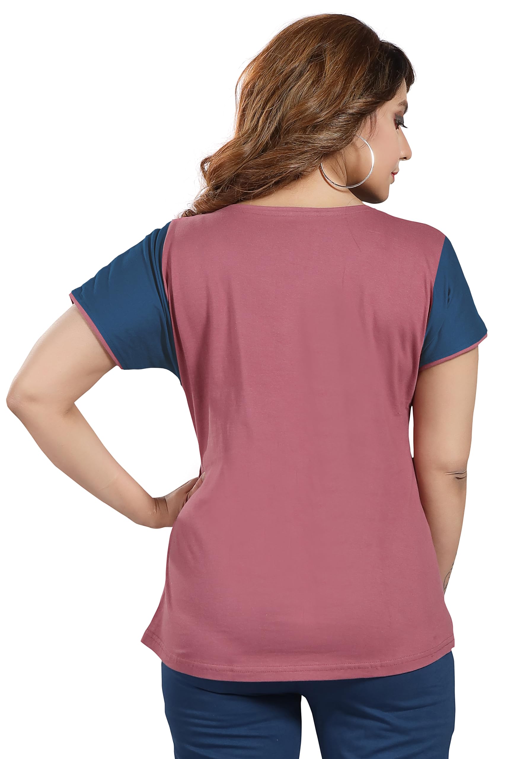 ATTEMPT Printed Women Nursing/Maternity/Feeding Top (X-Large, Light Maroon) - Image 2 thumbnail