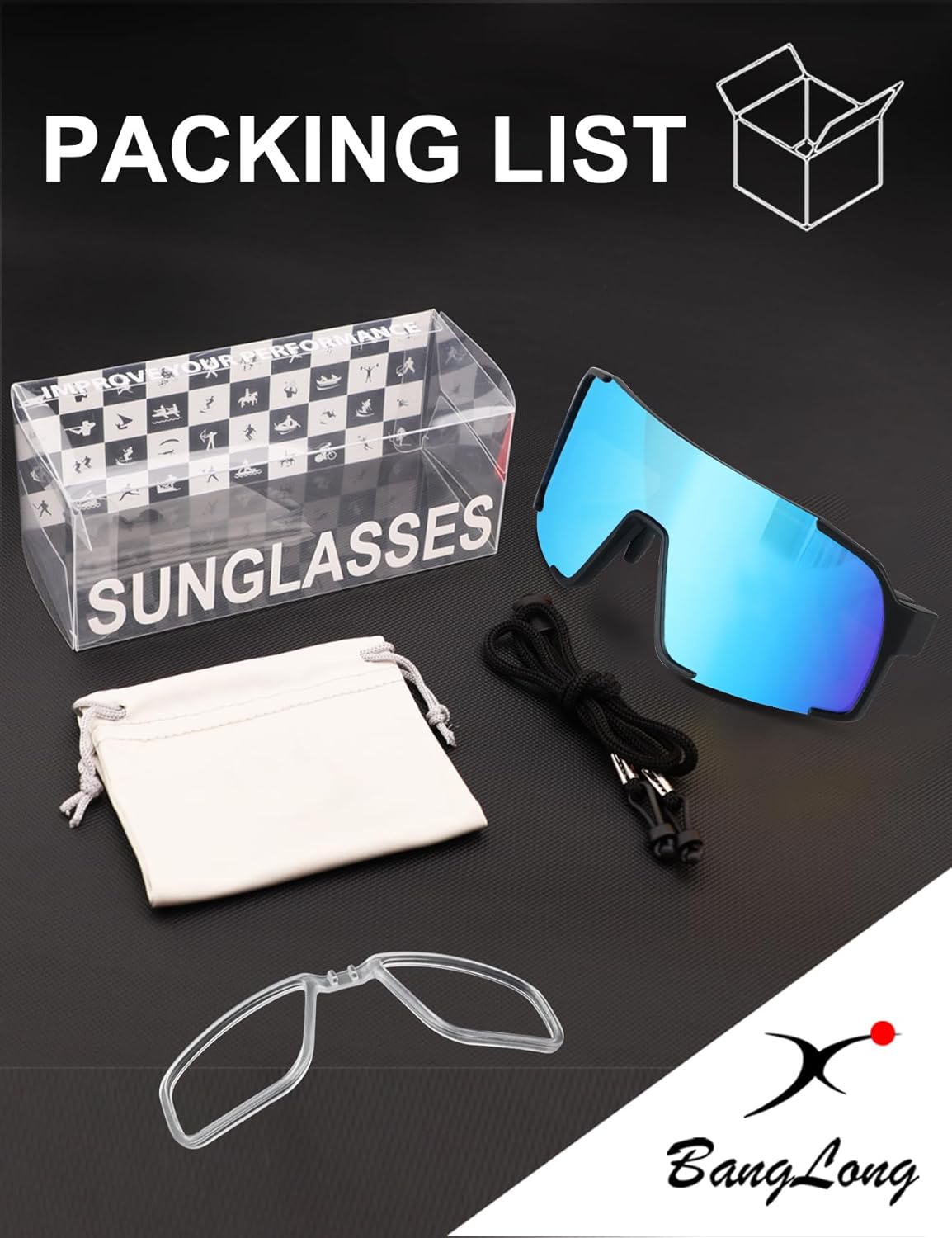 BangLong Cycling Sunglasses for Men Women, UV400 Protection Sports Sun Glasses for Baseball Running Bike Cycling Driving - Image 8