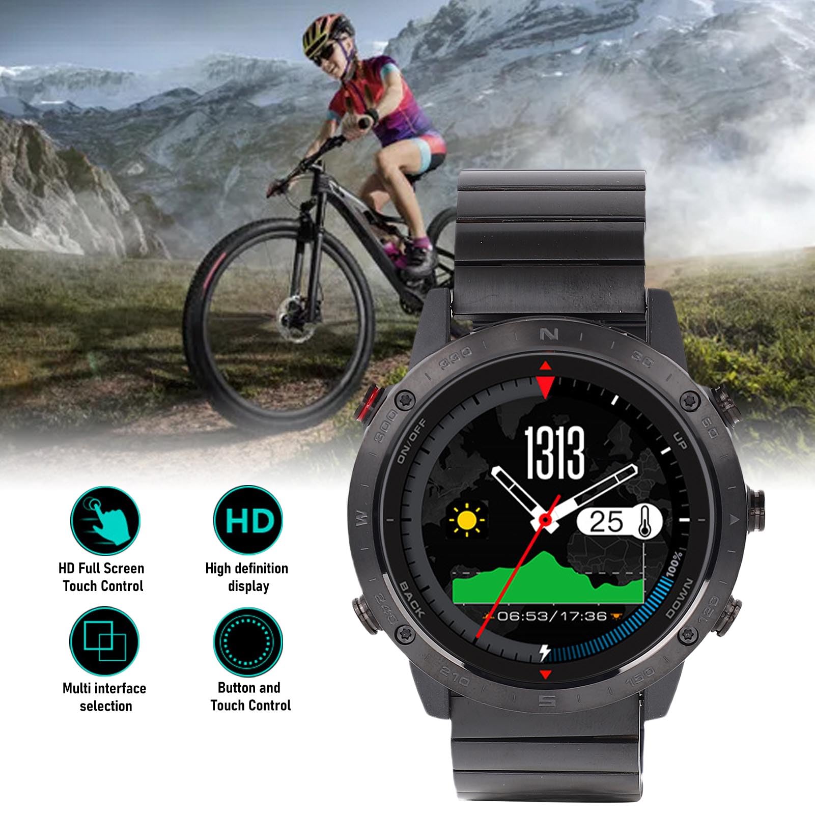 Keenso 50 M Smart Watch, Sports Smartwatch, z Czujnikiem Głębokości, Barometr, dla Fitness, Nurkowanie, Bieganie, Przypomnienie Wiadomości i Sport