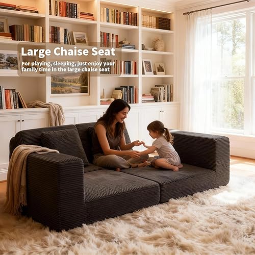 Miniatura 4 de FILUXE Sofá modular modular, moderno sofá modular con asiento profundo, cómodo sofá de nube, sofás seccionales para sala de estar, dormitorio y