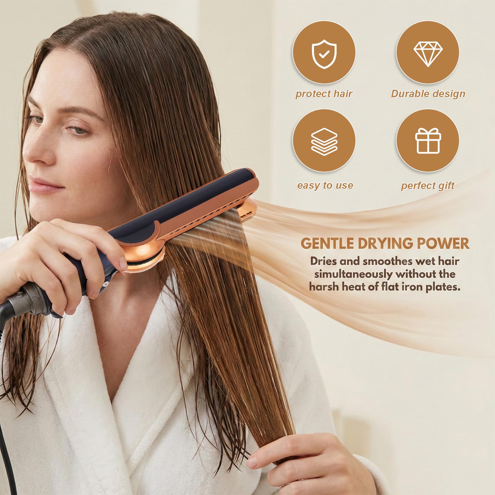 Airflow Accessoire de lissage pour cheveux Dyson Airwrap HS01/HS05/HS08 avec technologie à air froid réduit les dommages causés par la chaleur sans plaques chauffantes