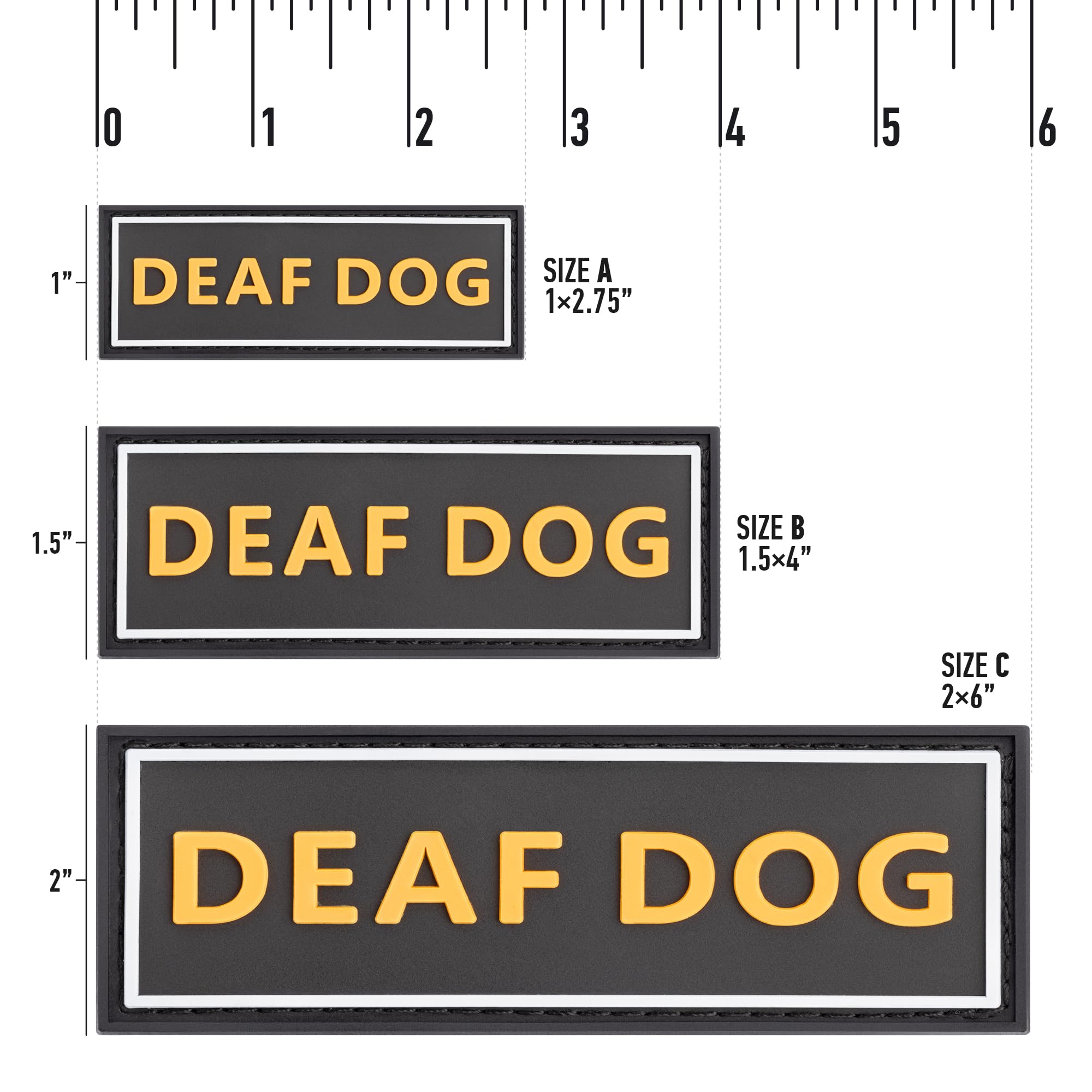 Service Dog Id Dogline Reflective Velcro Patches For Deaf Dogs - Large ...