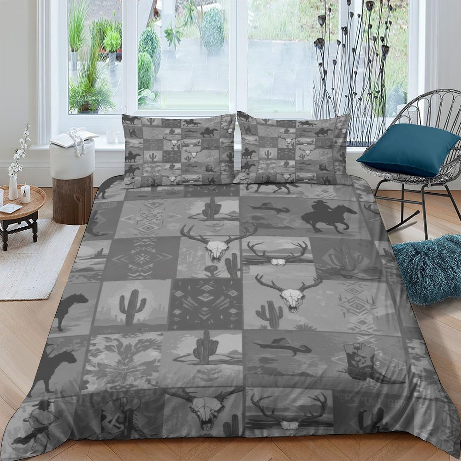 Ctjqhvkz Style-6 3D Printed Western Desert Fitted Sheet Microfiber Soft Cactus Landscape Mattress Cover Bedroom Decor Single（135X200cm）
