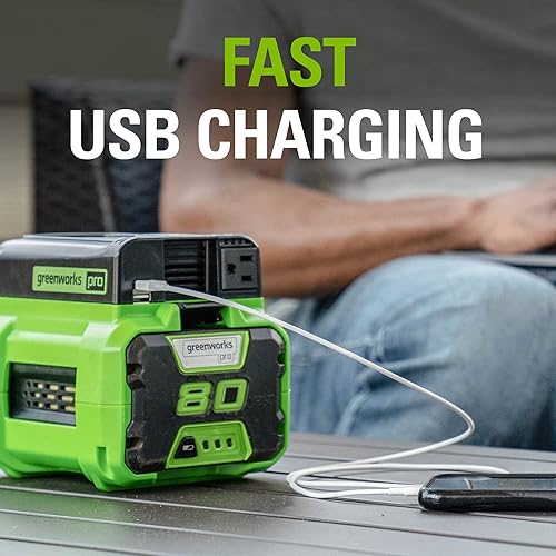 Miniatura 5 de Greenworks Inversor de potencia Pro 80V 300W, batería de 2 Ah y cargador incluidos