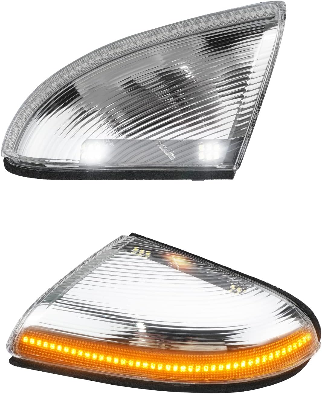 D-Lumina LED Side Mirror Turn Signal Lights Amber & White Puddle Lights Driver & Passenger Side Assembly for 2010-2018 Dodge Ram 1500 2500 3500, 2019-2021 Ram 1500 Classic, Pack of 2